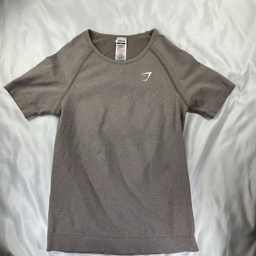 Gymshark Size XL  Vital Seamless 2.0 T-Shirt Taupe Marl Women's 69